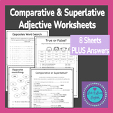 Comparative and Superlative Adjective Worksheet Pack