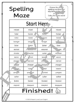 Comparative and Superlative Adjective Worksheet Pack by Love 2 Learn