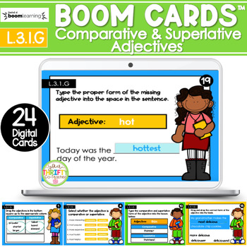 Preview of Comparative and Superlative Adjectives | Boom Cards | Digital Task Cards