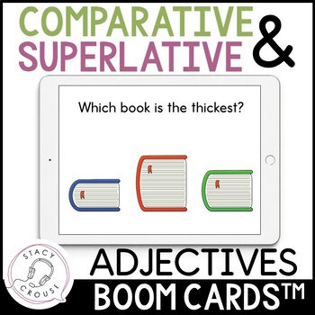Preview of Comparative and Superlative Adjectives Speech Therapy Boom Cards™ Teletherapy