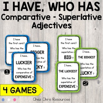 Preview of Comparative and Superlative Adjectives I Have Who Has Game
