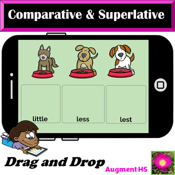 Preview of Comparative and Superlative Adjectives Irregular & Regular Boom Cards™