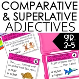 Comparative and Superlative Adjectives Task Cards and Slides