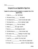 Comparative and Superlative Adjectives Worksheet