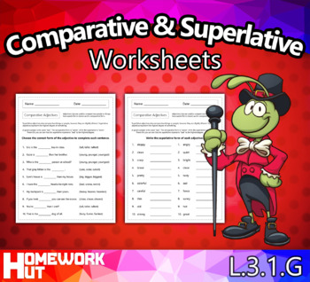 Preview of Comparative and Superlative Adjectives Worksheets