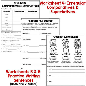 Comparative and Superlative Adjective and Adverb: 6 Worksheets | PDF