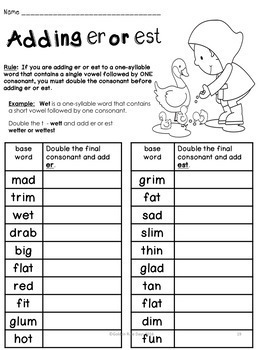 Comparatives & Superlatives Spelling Rules Adding Suffixes er & est