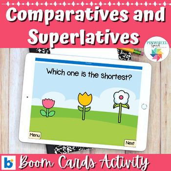 Preview of Comparatives and Superlatives Boom Cards™ Speech Therapy Language Activity
