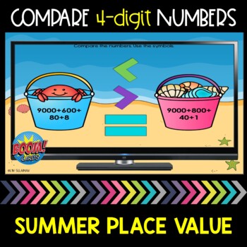 Preview of Compare 4 Digit Numbers (Expanded Form) | BOOM Cards™