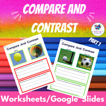 Preview of Compare And Contrast Two Picture Objects Part 1 Speech Therapy Google™Slides