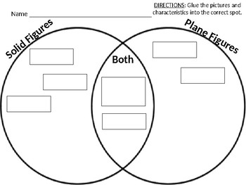 Preview of Compare/Contrast 2-D Plane & 3-D Solid Figures