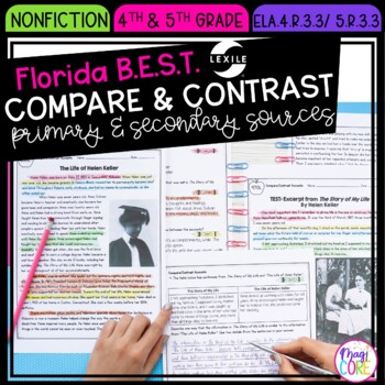 Preview of Compare & Contrast - 4th&5th Grade Florida BEST Standards - ELA.4.R.3.3/5.R.3.3