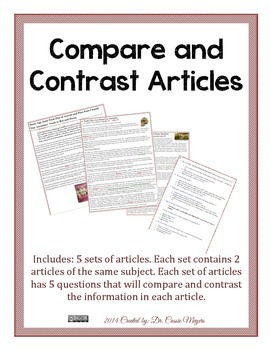 Preview of Compare & Contrast 6th Grade Articles