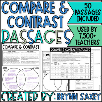 Preview of Compare and Contrast Passages | Animals, Insects, Adventures, & Amphibians
