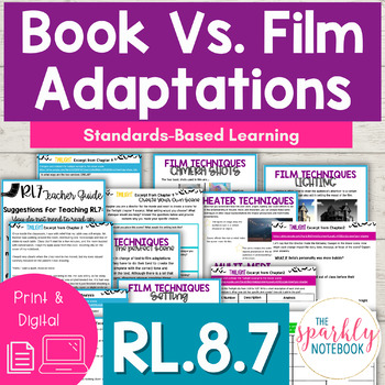 Preview of Compare & Contrast Book & Film Adaptation 8th Grade RL8.7 CCSS aligned