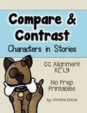 Compare & Contrast Characters in Stories {No Prep Printables}