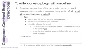 compare and contrast essay sports