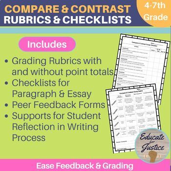 Preview of Compare & Contrast Essay | Rubrics & Checklists For Compare & Contrast