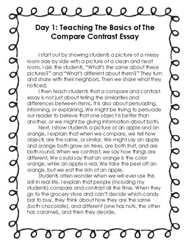 compare and contrast essay ideas