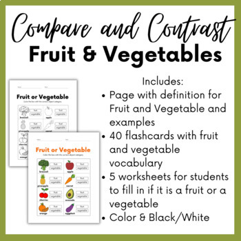 Preview of Compare/Contrast Fruit vs. Vegetable