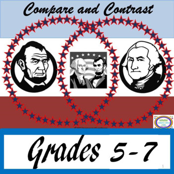 Preview of Compare/Contrast George Washington-Abe Lincoln Venn/Task Cards