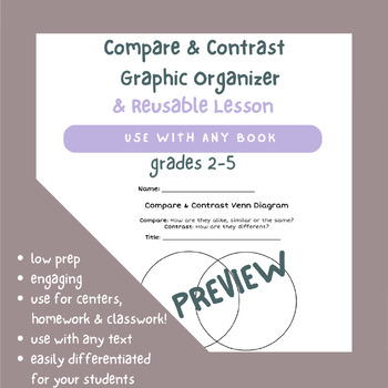 Preview of Compare & Contrast Graphic Organizer & Lesson