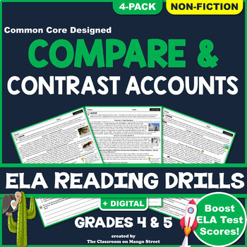 Preview of Compare & Contrast Points of View/Accounts: ELA Reading Worksheets | GRADE 4 & 5