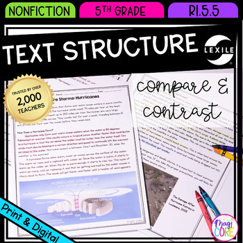 Preview of Compare & Contrast Nonfiction Text Structure Reading Passages RI.5.5 RI5.5