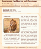 Compare & Contrast Nonfiction Texts - Herbivores, Carnivor