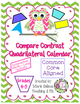 Preview of Compare Contrast Quadrilateral Calendar