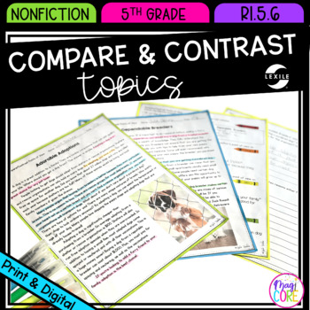 Preview of Compare & Contrast Topics Different Point of View Reading Passages RI.5.6 RI5.6