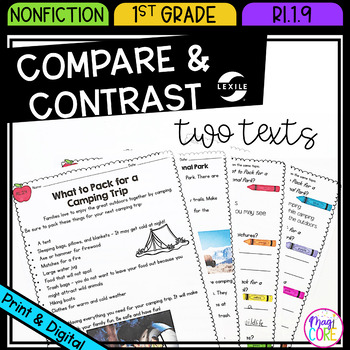 Preview of Compare & Contrast Reading Passages Question Anchor Chart 1st Grade RI.1.9 RI1.9