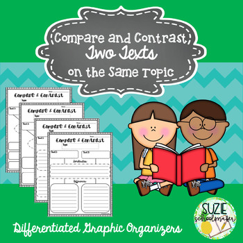 Preview of Compare & Contrast Two Texts Graphic Organizers