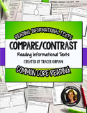 Compare Contrast Two or More Texts NonFiction Graphic Organizers