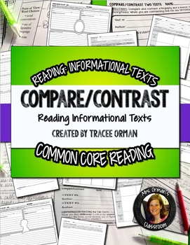 Preview of Compare Contrast Two or More Texts NonFiction Graphic Organizers
