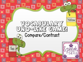 Compare Contrast UNO-Like Card Game FREEBIE by Speech Time ...