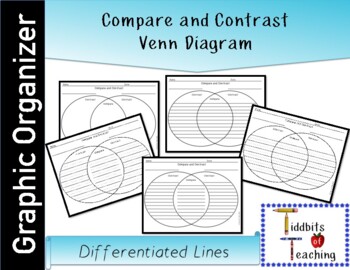 Preview of Compare Contrast Venn Diagram Differentiated Lines