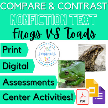 Preview of Compare & Contrast animals | nonfiction text | small groups | Frog & Toad