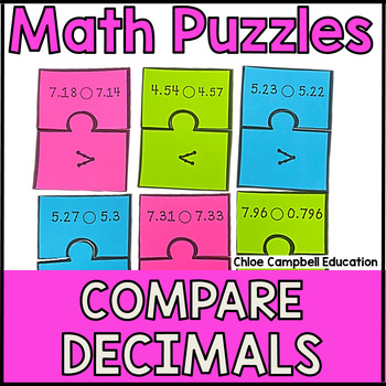 Preview of Comparing Decimals Game | 5th Grade Math Review | Math Center