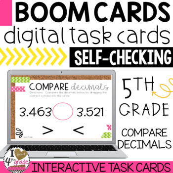 Preview of Compare Decimals to the Thousandths Place Boom Cards