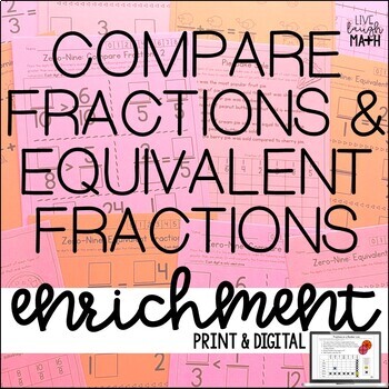 Preview of Compare & Equivalent Fractions Enrichment Activities and Challenges