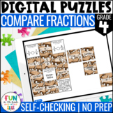 Compare Fractions Digital Puzzles {4.NF.2} 4th Grade Math 