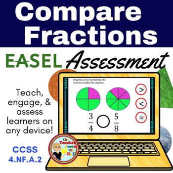 Preview of Compare Fractions Easel Assessment - Digital Fraction Activity
