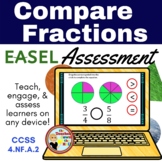 Compare Fractions Easel Assessment - Digital Fraction Activity