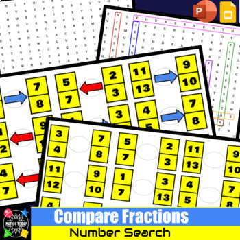 Preview of Compare Fractions NumberSearch Puzzle - GoogleSlides/PowerPoint