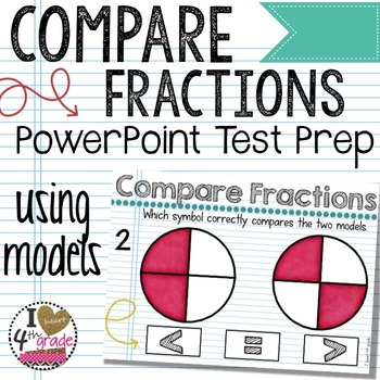 Preview of Compare Fractions PowerPoint Test Prep