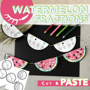 Preview of Compare Fractions Worksheet │Paper Garland Craft