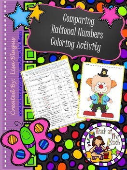 Preview of Compare Fractions and Decimals & Word Problems Coloring Acvitity