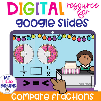 Preview of Compare Fractions to 12ths Google Slides AND Easel Assessment Digital