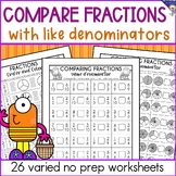 Compare Fractions with Like Denominators, color, order, is